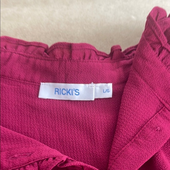 Ricki's Pink Ruffled Polo Blouse - Picture 2 of 4